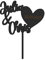 Cake Topper Liebe personalisierbar für Paare Hochzeit Hochzeitsgeschenk personalisiert Torten Kuchen Deko - aus Holz oder Acryl, superfeine Gravur (15 cm, Birke Multiplex-schwarz)