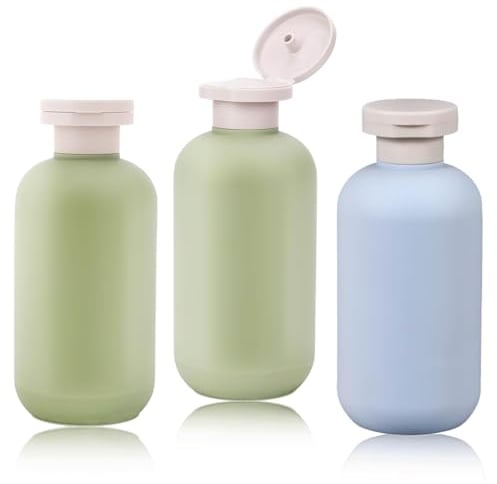 3 PCS Flip Cap Shampoo Bottles Empty Refillable Travel Bottles for Toiletries for Travel Size 200ML for Shampoo Lotions Cream Body Wash Conditioner Travel Shampoo Bottles