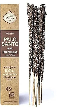 Sagrada Madre, Incienso Palo Santo con Vainilla, 100% Artesanal