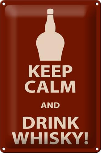Schild Blech 20x30 cm - Made in Germany - Keep Calm and Drink Whisky Metall Deko Schild