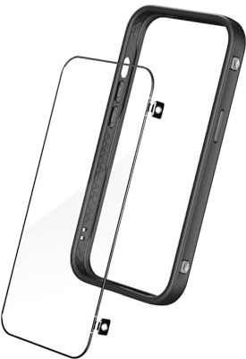 RhinoShield RhinoBuff Kit Précision FPS Compatible avec[iPhone 15 Plus] Coque Bumper Manette Gaming avec Protection d'écran Matte, Boutons avec Technologie brevêté pour PUBG,Ventilation optimale-Noir