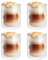Lot de 4 tasses à café et tasses à café isothermes en verre à double paroi de 200 ml, pour latte, cappuccino, latte macchiato, résistantes à la chaleur, double couche (transparent, 4 x 200 ml)