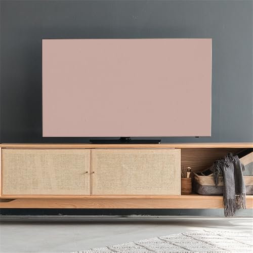 Mateju TV Dust Cover Indoor Universal TV Cover for Wall Mounted Morandi Color Elastic Dustproof TV Screen Protector for 32” to 75”Television/PC Display, Home Decoration (Gray pink,32-37 inches)