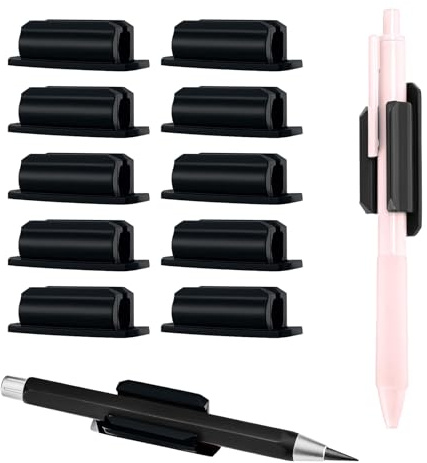 YueJieSelected 10 Stück Stifthalter, Pen Holder, Silikon, Schwarz, Schreibtisch, Büro, Schule, Zubehör