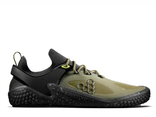 Vivobarefoot Motus Strength - Scarpe da allenamento da uomo, in rete traspirante, tacco piatto, con lacci, Verde Foresta Acido Lime, 46 EU