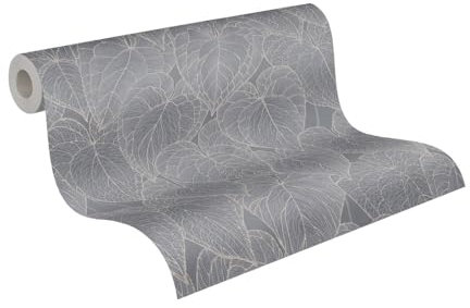 Livingwalls Daniel Hechter Design-Tapete - Strapazierfähige Vliestapete in floraler Optik - 10,05 m x 0,53 m - Grau, Silber, Metallic - Made in Germany – 781283
