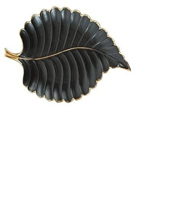 ETZRYSYB Platos llanos de cerámica con forma de hoja (verde)