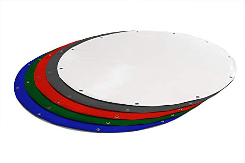 ANKO PLANEN Runde PVC LKW Plane mit Ösen 600 g/m² – Poolabdeckung/Abdeckplane wasserdicht, reißfest, UV- & Winterfest (Lichtgrau RAL7035, 480 cm)