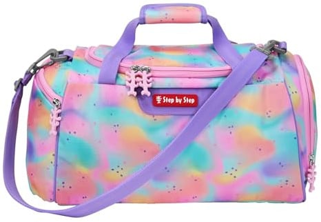 Step by Step Sporttasche „Butterfly Luna“, lila, mit Nasswäschefach, Abnehmbarer Tragegurt, Verstellbarer Schultergurt, für Mädchen 1. Klasse, 13L