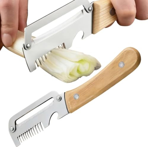 2 Stück Edelstahl schäler, 3 In 1 Multifunktionaler schäler Und Flaschenöffner Aus Edelstahl, Multifunktionaler Küchenschäler Mit Holzgriff Für Obst, & Fleischscheiben