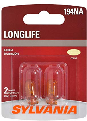 SYLVANIA - 194NA Long Life Miniature - Amber Bulb, Ideal for Parking, Side Marker and More. (Contains 2 Bulbs)