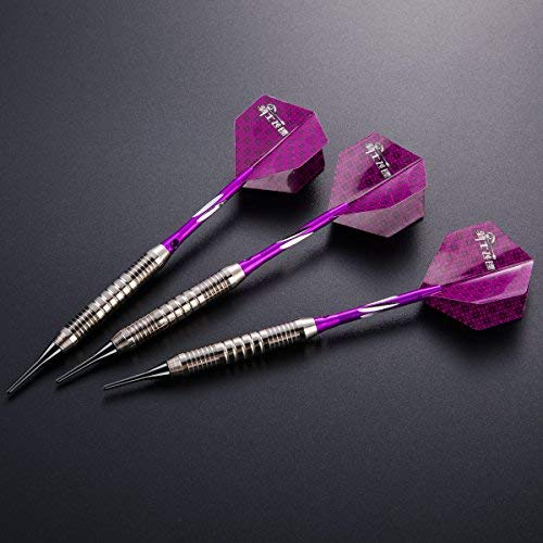 Hopewey Dartpfeile Soft dartpfeile 3 Stück 18 g Dartset Turnier Soft Tip Dartpfeile Set, (Soft Dartpfeile) mit Flights (LILA)