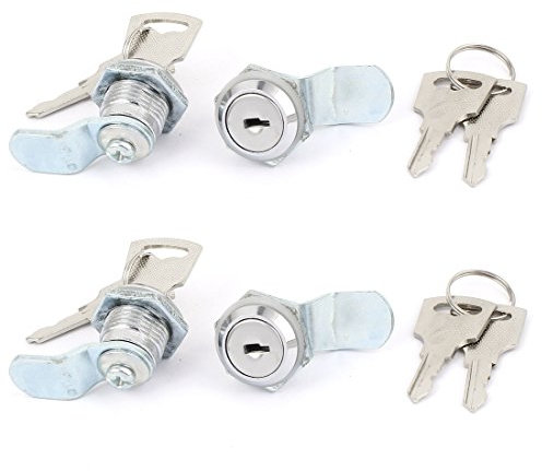 sourcing map 4 pcs porte armoire métallique en forme croix Serrure avec 2 clés