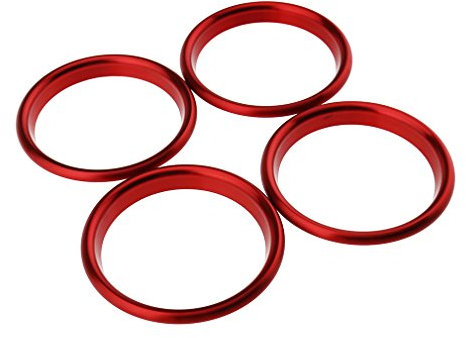 Anillos para marco de aire acondicionado del coche (4 piezas de color rojo de 5 x 6 cm)