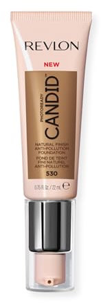 Revlon PhotoReady Candid Natural Finish Foundation, mit Anti-Verschmutzung, Antioxidantien, Anti-Blaulicht-Inhaltsstoffen, Pecan (530), 22 ml
