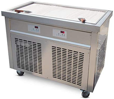 Kolice Commercial 98X50cm Big Rectangle pan Thailand Fried ice Cream Machine Gelato Thai roll ice Cream Machine Instant stir Fry ice Cream roll Machine Snack Food Machine auto defrost