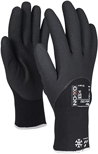 OX-ON HandschuhMan. 1 Paar Freeze Arbeitshandschuhe Winter Gr. 7-11 Thermo gefüttert, Schnittfestigkeitsstufe B (Größe 9/L)