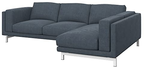 Soferia Sofabezug L Form Kompatibel Mit Nockeby 2er-Sofa Mit Recamiere Ecksofaüberzug Ecksofaüberwurf Sofaschoner Cover Wasserabweisend Fleckschutz Softi Grau Anthrazit