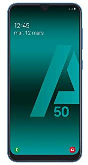 SAMSUNG Galaxy A50 - Smartphone Portable débloqué 4G (Ecran: 6,4 Pouces - 128 Go - Double Nano-SIM - Android) -Bleu - Version Européenne