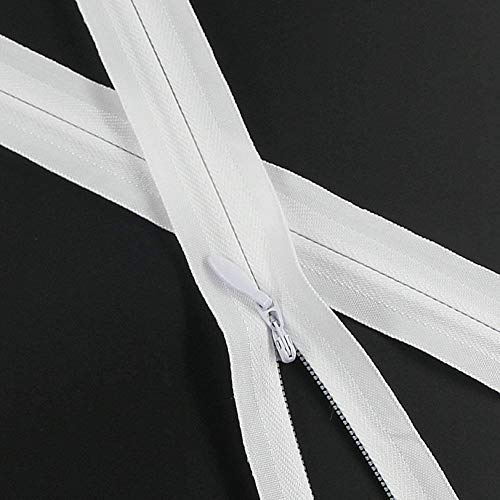 Leekayer 25PCS Invisible Nylon Coil Zipper 40cm,Clothing Zipper,DIY Sewing Tools for Craft Special Ivisible Zippers(16 inch,White)