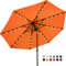 MasterCanopy 270 cm Sonnenschirm mit 32 Solar-LED Patioschirm Gartenschirm Terrassenschirm Tischschirm Martkschirm 8 Rippen, Orange