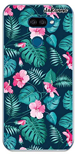 dakanna Kompatibel mit [LG K40S] Flexible Silikon-Handy-Hülle [Transparent] Tropische Blumen Design, TPU Case Cover Schutzhülle für Dein Smartphone