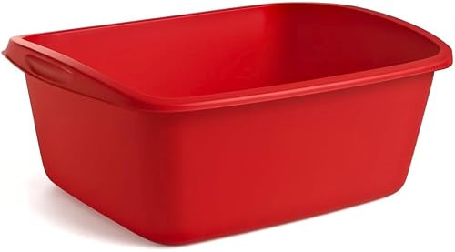 Tribello Cubo de plástico para Lavar Platos (Rojo)