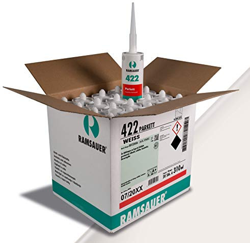 Ramsauer 422 Parkett Acryl - Fugendichtstoff für Holzböden, 20 Stück im Karton (Weiss)