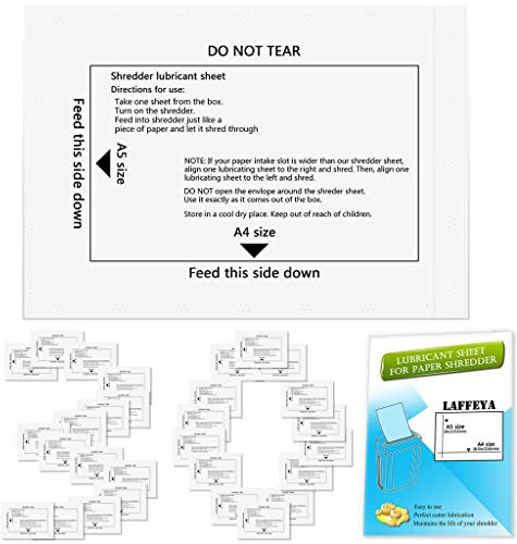 Schleif- und Schmiermittelblätter für Aktenvernichter, 30 Stück