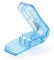 Pill Cutter, Portable Tablet Cutter with Blade and Storage Compartment 2-in-1 Pill Splitter Pill Case Half Quarter for Small or Large Pills Transparent Blue