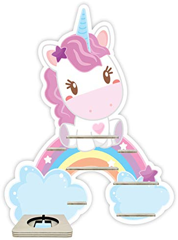Farbklecks Collection Musikboxregal Regenbogeneinhorn Figur - passend für Toniebox - Regal mit Platz für Box sowie 15-20 Figuren