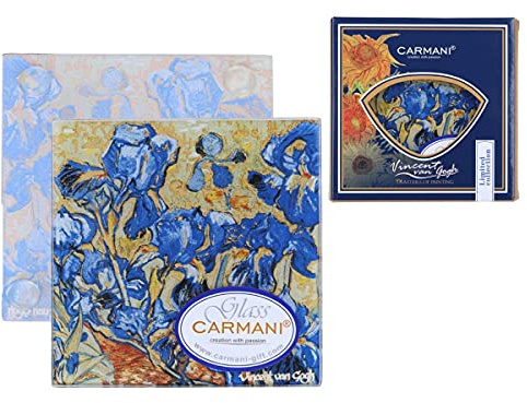 CARMANI - Glasuntersetzer, Glasunterlage, Getränkematte mit Vincent van Gogh, Irises