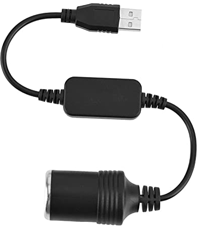 Joyzan Encendedor Convertidor, Cigarrillos Coche Puerto Convertidor De Alimentación Adaptador Coche Toma Mechero Hembra Enchufe DC 5V A 12V USB Step Up Cable Grabadoras Conducción Cargador GPS Dashcam