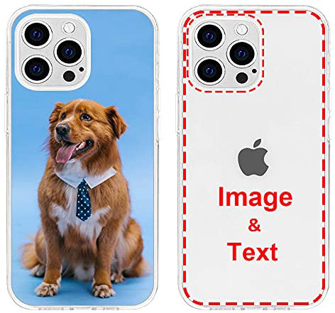 MXCUSTOM Personalised Phone Case for Apple iPhone 13 Pro Max, Customised with Photo Image Text Picture Design Make Your Own Phone Cover [Clear Soft TPU Slim Shockproof] (FXT-CR-P1)