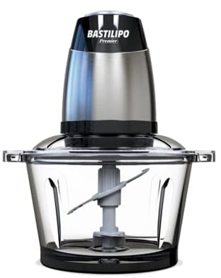 Bastilipo PE-350-2 - 0739 - Hachoir électrique de 350 W et capacité de 2 litres - Multifonction (Pique, Triture, Pulvérisation, Trocee) - Lames en acier inoxydable démontable - 2 vitesses