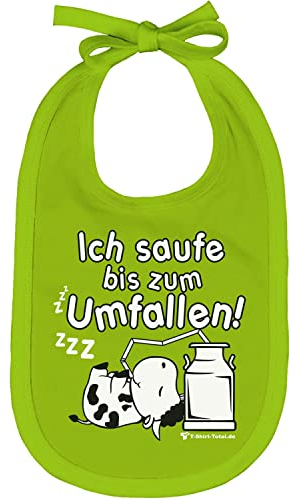 Krause & Sohn Baby Lätzchen mit Spruch aus Baumwolle mit Druck Geschenk zur Geburt Farbauswahl (Ich saufe bis zum Umfallen)