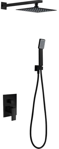 IMEX GPE006/NG DUBLIN Conjunto de Ducha Empotrado Monomando Negro Mate