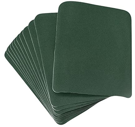 sourcing map 12Pcs Iron on Patches for Clothing Repair Fabric Repair Patches Iron-On Mending Fabric Dark Green 4.9x3.7 for Clothes, Pants, Bags Hole Repairing and Decoration