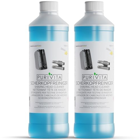 PURIVITA® Scherkopfreiniger Nachfüllflüssigkeit für Rasierer 2000 ml | Passt in Braun Clean & Renew und Philips SmartClean, ersetzt teure Einweg-Kartuschen, kraftvolle Reinigung