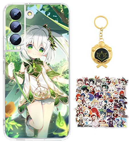 Staremeplz Genshin Impact Hülle für Samsung Galaxy A51 4G Anime Spiel Nahida Handyhülle [Mit Schlüsselbund und 50pcs Aufkleber] Cartoons Transparent Silikon Case Hülle für Samsung Galaxy A51 4G