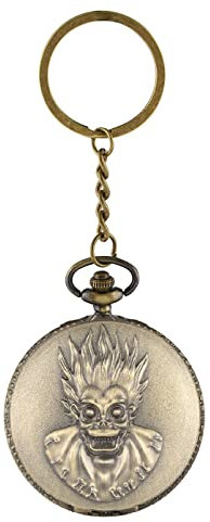 AUGEN Premium Taschenuhr Metall Schlüsselanhänger Death Note 2 Retro Vintage zum Verschenken mit Schlüsselanhänger Anti-Rost (1 Stück)