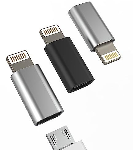 Lightning Male to Micro USB Female Adapter(3pack)Android Charging Port Cable Compatible with Apple iPhone 14 13 12 11 Pro Max Se X 6 7 8 Plus Ipad Air Converter Charge Cord Connector Charger Data Sync