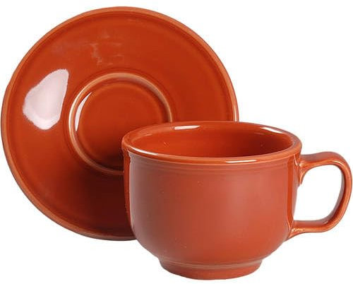 Homer Laughlin Fiesta Paprika Jumbo-Tasse und Untertasse