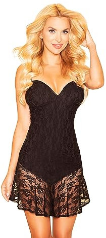 Kalimo Women's Cerf Nightgown, Black, L