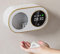 Wandmontierter Automatischer Seifenspender, 320ml 3000mAh Wiederaufladbarer Smart Sensor Schaumspender mit Digitaler Uhr, IPX5 Wasserdichter Berührungsloser Seifenspender für Bad und Küche (Weiß)