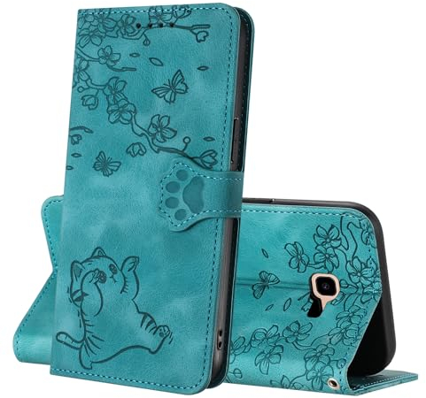 Netany Kompatibel mit Samsung Galaxy A3 2017 / A320, Flip Protection Handyhülle, Mit Karten Steckfächern & Horizontale Standfunktion Magnetverschlüsse für Samsung A3 2017 (Blau)