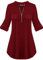 Womens Tops, Long Sleeve T Shirt Women, Red Tops for Women UK 3/4 Sleeve V Neck Fall Jersey Work Polo Tee Shirts