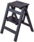 AuLYn Holz-Tritthocker, Leitern, Aufbewahrungsregal, Blumenregal, schwarz, klappbare Trittleiter, tragbare kleine Fußhocker, platzsparend, 2/3/4 Etagen (schwarz, 38 x 42 x 52 cm)