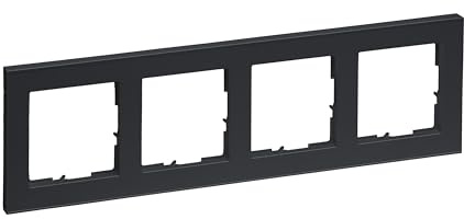 LEGRAND, SEANO+ 4-fach Rahmen, halogenfreies Thermoplast, nachhaltige Produktion und Verpackung, Farbe: Anthrazit lackiert, 765484
