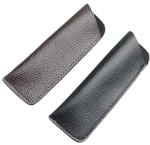 MKEAWWU Custodia in Pelle per Occhiali da Lettura, 2 Pezzi Morbida e Unisex, Borsa Astuccio Custodia per Occhiali Portaocchiali Morbido Astuccio Occhiali da Sole in PU Pelle Custodia Occhiali